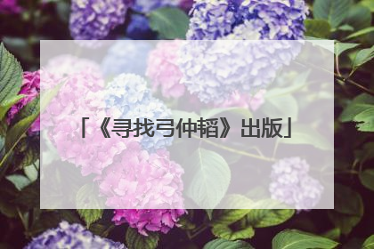 《寻找弓仲韬》出版