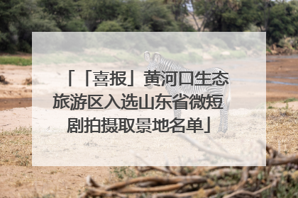 「喜报」黄河口生态旅游区入选山东省微短剧拍摄取景地名单