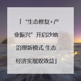“生态修复+产业振兴”开启沙地治理新模式 生态经济实现双效益