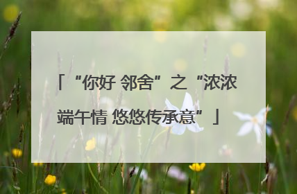 “你好 邻舍”之“浓浓端午情 悠悠传承意”