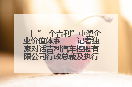 “一个吉利”重塑企业价值体系——记者独家对话吉利汽车控股有限公司行政总裁及执行董事桂生悦