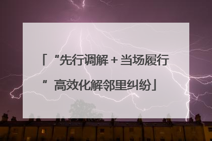 “先行调解＋当场履行”高效化解邻里纠纷