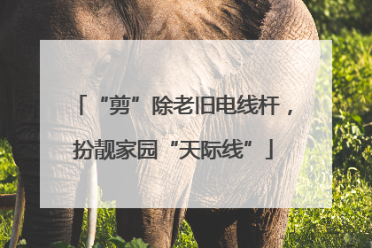 “剪”除老旧电线杆，扮靓家园“天际线”