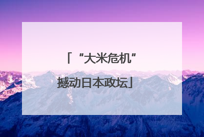 “大米危机”撼动日本政坛