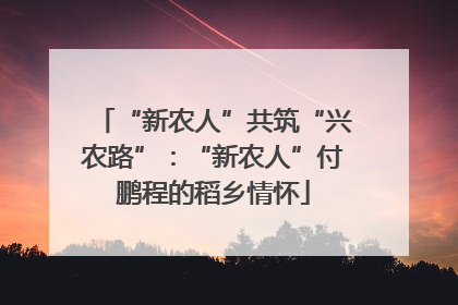 “新农人”共筑“兴农路”：“新农人”付鹏程的稻乡情怀
