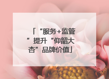 “服务+监管”提升“仰韶大杏”品牌价值