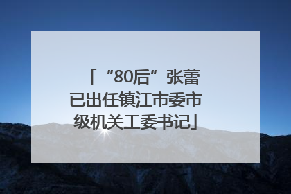 “80后”张蕾已出任镇江市委市级机关工委书记