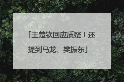 王楚钦回应质疑！还提到马龙、樊振东