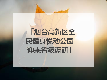 烟台高新区全民健身悦动公园迎来省级调研