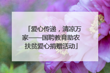 爱心传递，清凉万家——国聘教育助农扶贫爱心捐赠活动