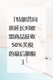 特朗普同意延长对欧盟商品征收50%关税的最后期限