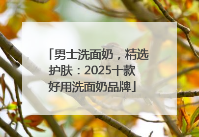 男士洗面奶，精选护肤：2025十款好用洗面奶品牌