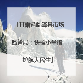 甘肃省临泽县市场监管局：快检小举措 护航大民生