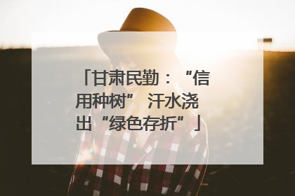 甘肃民勤：“信用种树” 汗水浇出“绿色存折”