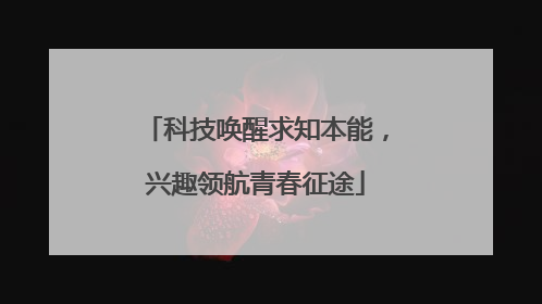 科技唤醒求知本能，兴趣领航青春征途