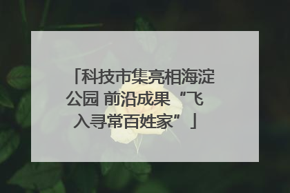 科技市集亮相海淀公园 前沿成果“飞入寻常百姓家”
