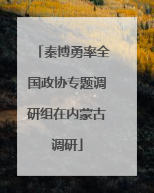 秦博勇率全国政协专题调研组在内蒙古调研