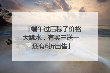 端午过后粽子价格大跳水，有买三送一还有6折出售