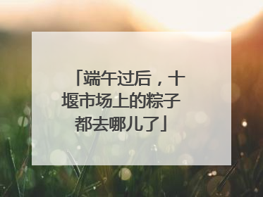 端午过后，十堰市场上的粽子都去哪儿了