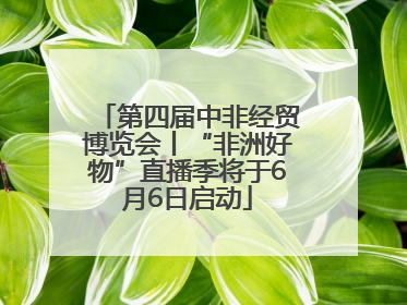 第四届中非经贸博览会丨“非洲好物”直播季将于6月6日启动