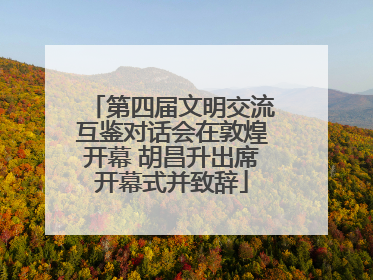第四届文明交流互鉴对话会在敦煌开幕 胡昌升出席开幕式并致辞