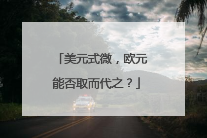 美元式微，欧元能否取而代之？