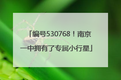 编号530768！南京一中拥有了专属小行星
