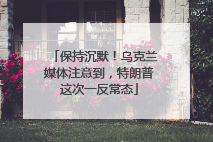 保持沉默！乌克兰媒体注意到，特朗普这次一反常态