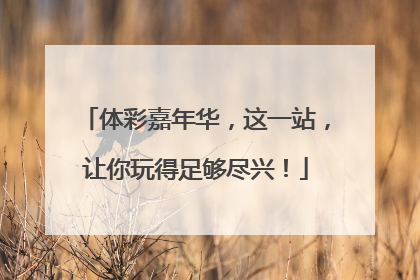 体彩嘉年华，这一站，让你玩得足够尽兴！