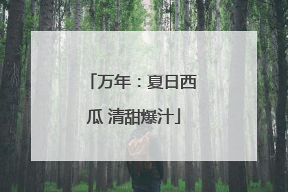 万年：夏日西瓜 清甜爆汁