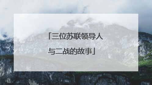 三位苏联领导人与二战的故事
