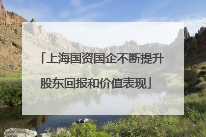 上海国资国企不断提升股东回报和价值表现