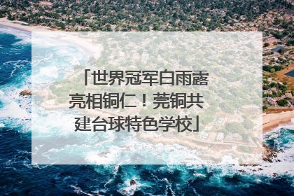 世界冠军白雨露亮相铜仁！莞铜共建台球特色学校