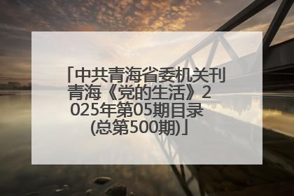 中共青海省委机关刊 青海《党的生活》2025年第05期目录 (总第500期)
