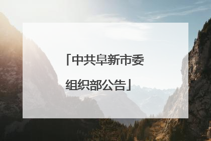中共阜新市委组织部公告