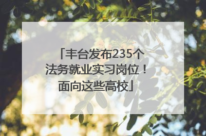 丰台发布235个法务就业实习岗位！面向这些高校