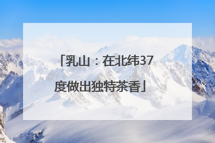 乳山：在北纬37度做出独特茶香