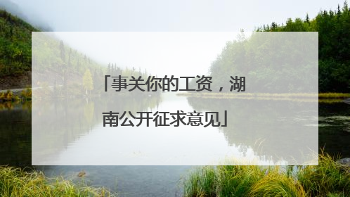 事关你的工资，湖南公开征求意见