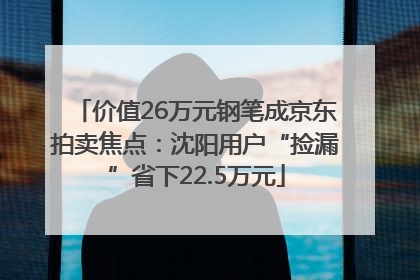 价值26万元钢笔成京东拍卖焦点：沈阳用户“捡漏”省下22.5万元