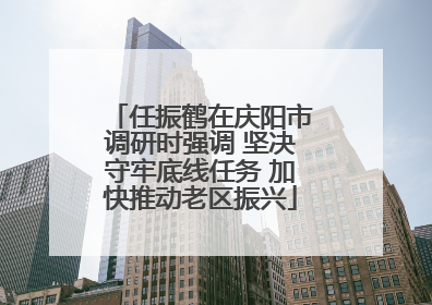任振鹤在庆阳市调研时强调 坚决守牢底线任务 加快推动老区振兴