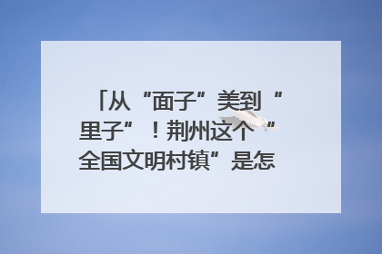 从“面子”美到“里子”！荆州这个“全国文明村镇”是怎样炼成的？