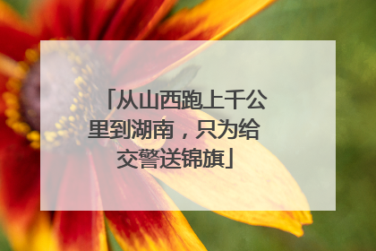 从山西跑上千公里到湖南，只为给交警送锦旗
