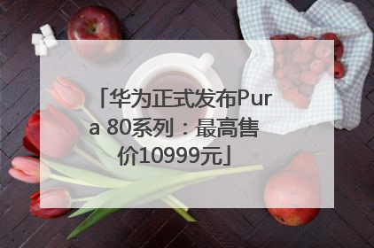 华为正式发布Pura 80系列：最高售价10999元