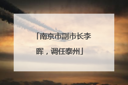 南京市副市长李晖，调任泰州