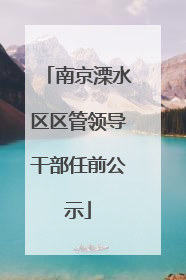 南京溧水区区管领导干部任前公示