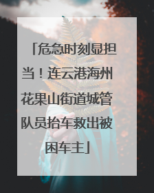 危急时刻显担当！连云港海州花果山街道城管队员抬车救出被困车主