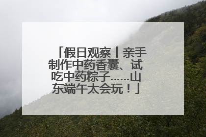 假日观察丨亲手制作中药香囊、试吃中药粽子……山东端午太会玩！