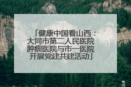 健康中国看山西：大同市第二人民医院肿瘤医院与市一医院开展党建共建活动