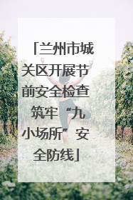 兰州市城关区开展节前安全检查 筑牢“九小场所”安全防线