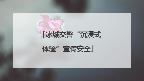 冰城交警“沉浸式体验”宣传安全